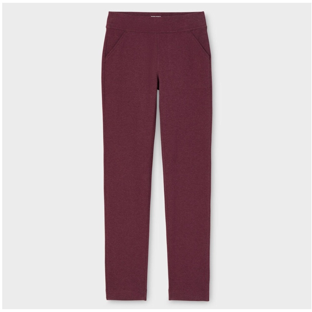 Duluth Trading Co Noga Naturale Pants S x 31 Grape Wine Heather Cotton Slim Leg